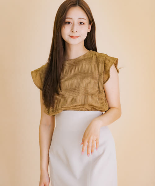 HEYUMM　シャーリングカットトップ