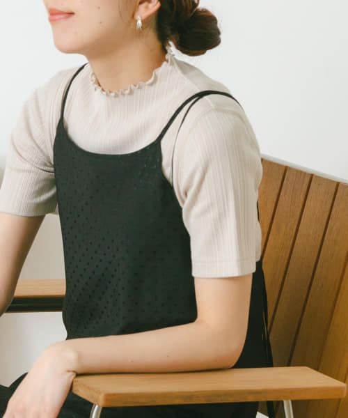 汗ジミ防止UVモックネックTシャツ