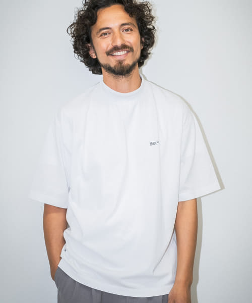 『吸水速乾』『UVカット』　OOPS　RyuAmbeコラボモックネックTシャツ