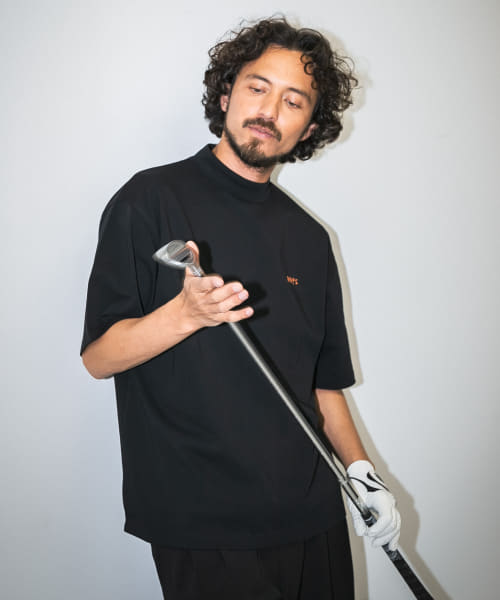 『吸水速乾』『UVカット』　OOPS　RyuAmbeコラボモックネックTシャツ