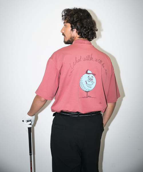 『吸水速乾』『UVカット』　OOPS　RyuAmbeコラボモックネックTシャツ