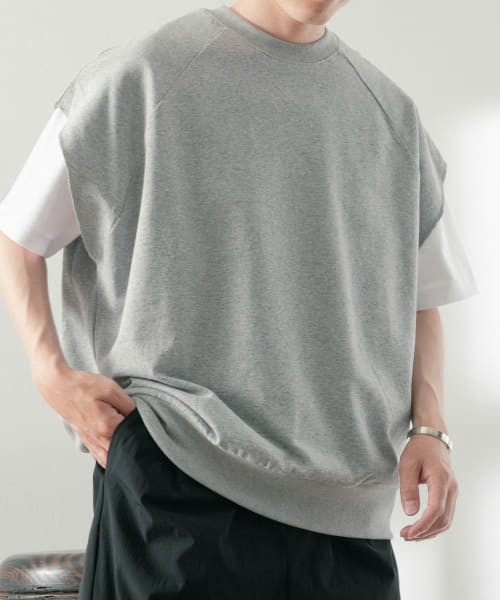 JQクルーネックカットベスト+半袖Tシャツ セット