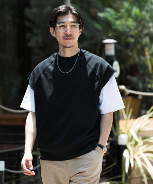 JQクルーネックカットベスト+半袖Tシャツ セット