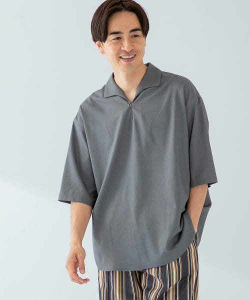 『WEB限定』パナマ風リネンライクスキッパーシャツ