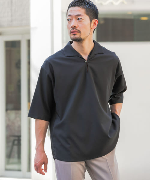『WEB限定』パナマ風リネンライクスキッパーシャツ