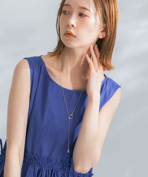 Favorible　Tear drop stone necklace