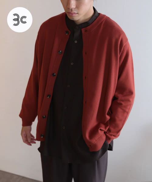 ストレッチクルーネックカーディガン