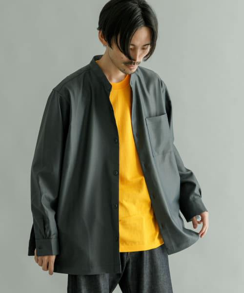 バンドカラーシャツジャケット