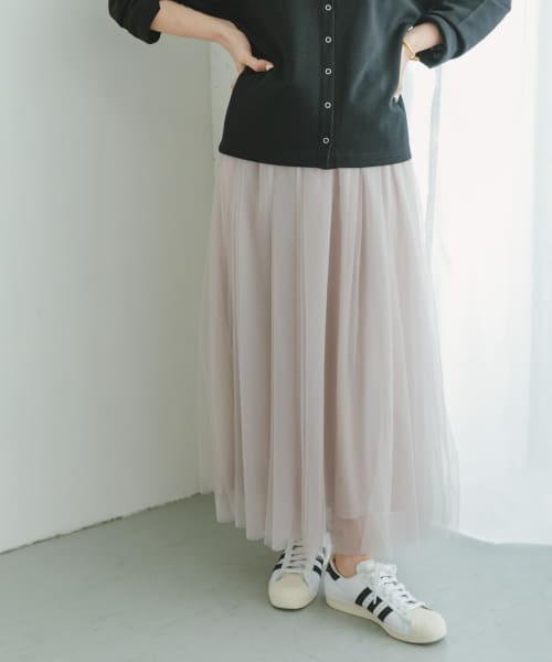 チュールロングスカート