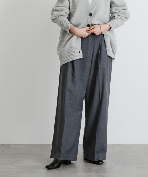 [URBAN RESEARCH][杢ウールアシメタックワイドパンツ]