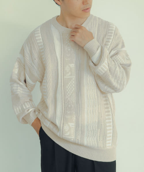 [ITEMS][マルチジャカード クルーネックニット]