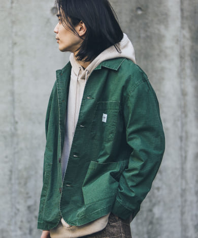 【正規通販】 別注』BAEXFATE×Sonny ムラ染リップストップカバーオール Label ジャケット、上着