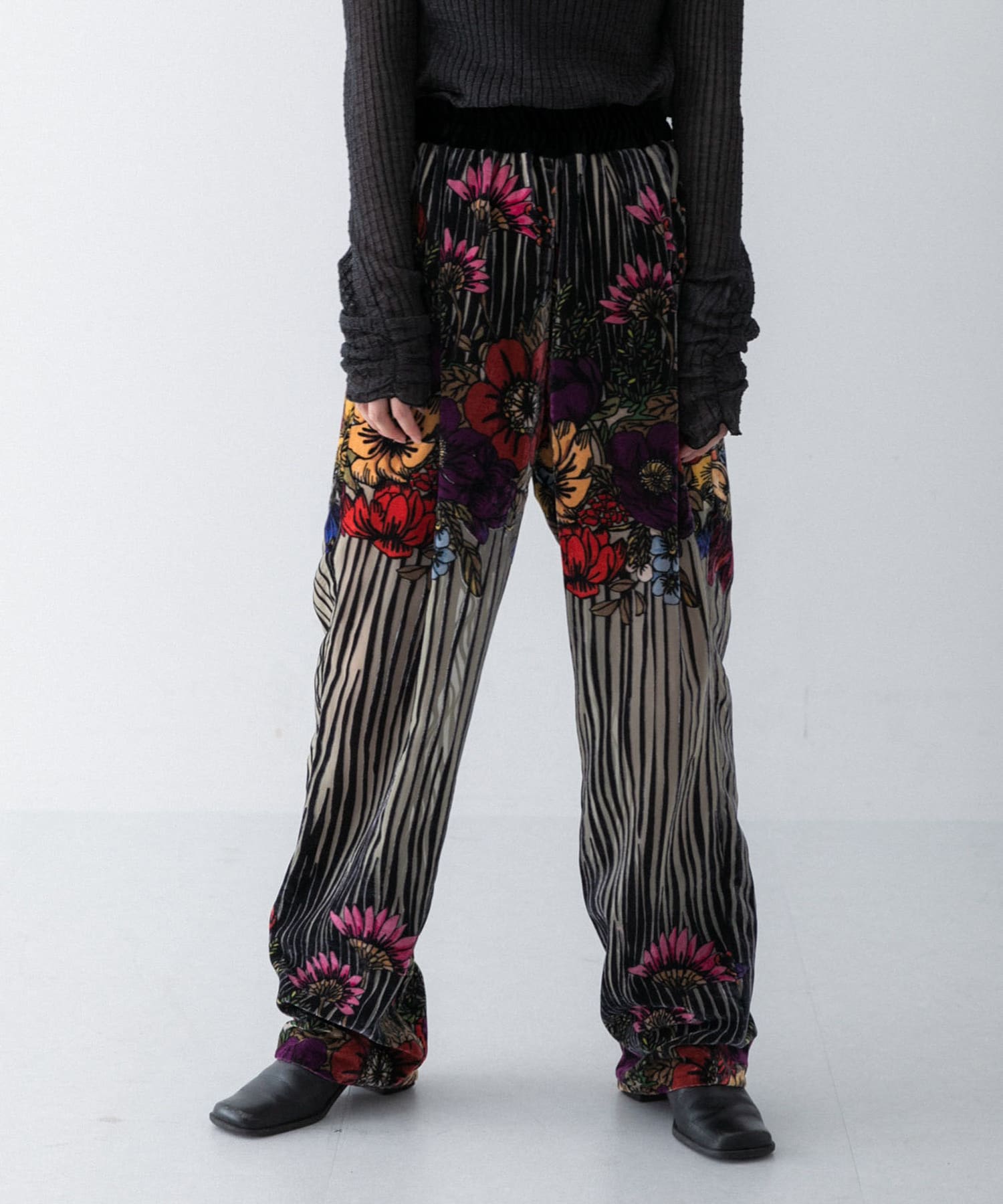 FUMIE=TANAKA flower flocky PANTS[F23A-41-BSL37]｜URBAN 