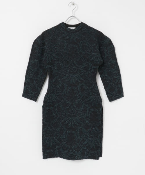 TAN　LULEX JACQUARD KNIT DRESS