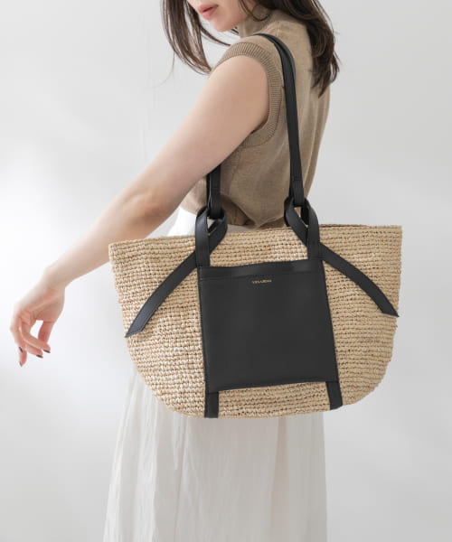 VIOLAd’ORO　ラフィアレザートートバッグL