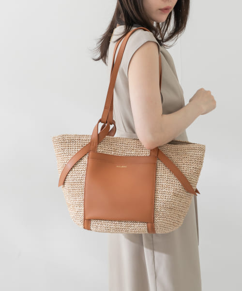 VIOLAd’ORO　ラフィアレザートートバッグL