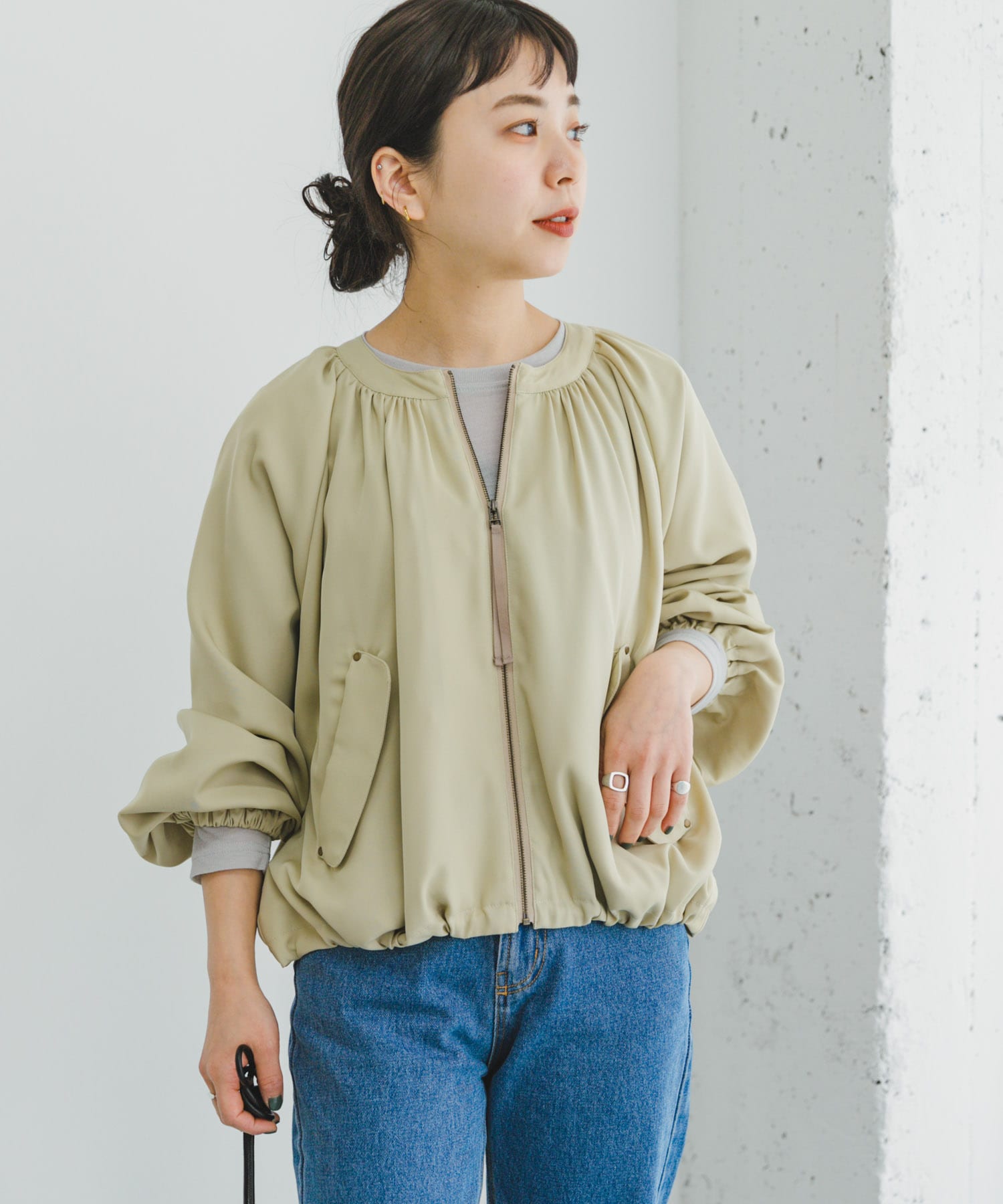 bajra ノーカラージャケット　ストレッチブルゾン　桜井　ミスチル bajra ノーカラージャケットストレッチブルゾン桜井ミスチル
