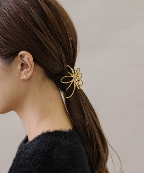 フラワーメタルヘアクリップ