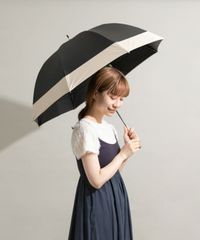 because 晴雨兼用バンブーハンドルバイカラー[B937249-SM43