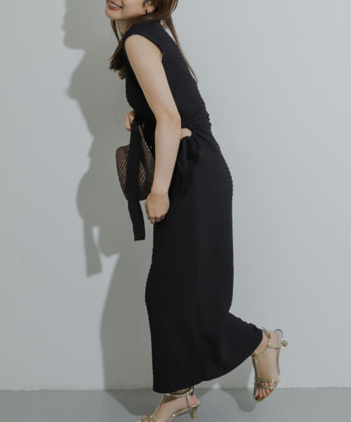 [SENSE OF PLACE][サイドホールジャガードカットワンピース]