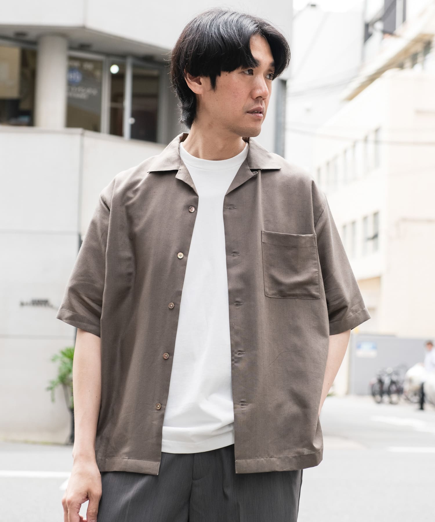 人気 OLD KINGSIZE リネン混 オープンカラーシャツ メンズ - トップス トップス