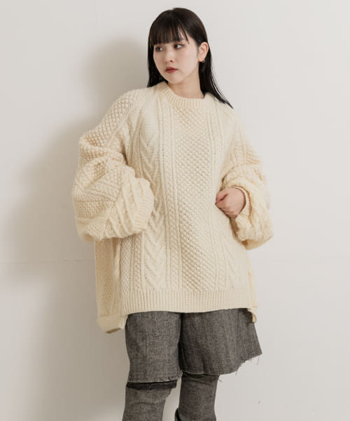77circa　make wide fisherman sweater