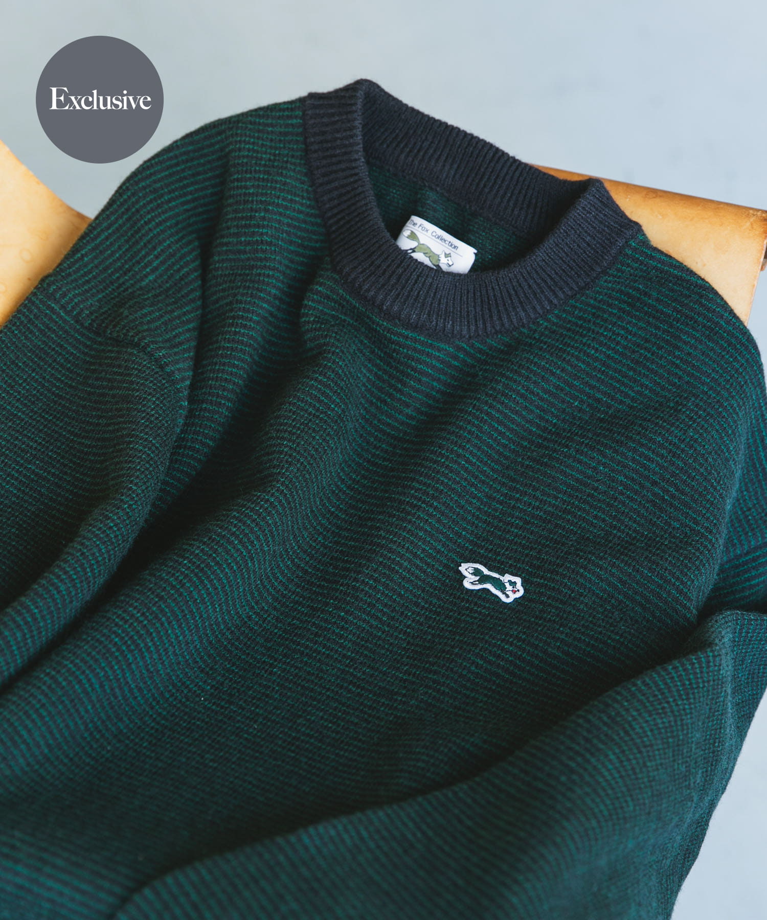 別注』PENNEYS×DOORS THE FOX ピンボーダークルーネックニット