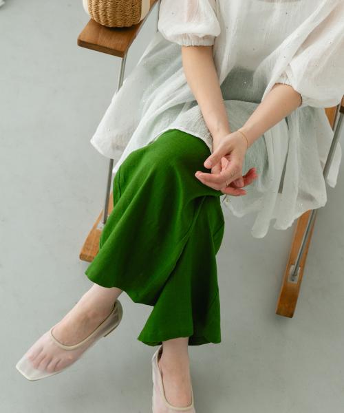 [ITEMS][『Sサイズあり』『洗濯可』リネンレーヨンワイドパンツ]