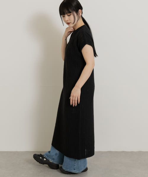 米富繊維　SHADOW STRIPE KNIT ONE-PIECE