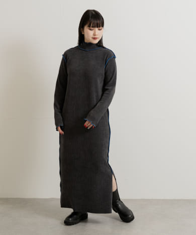 &her　Smooth Rib Onepiece