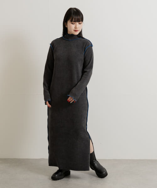&her　Smooth Rib Onepiece