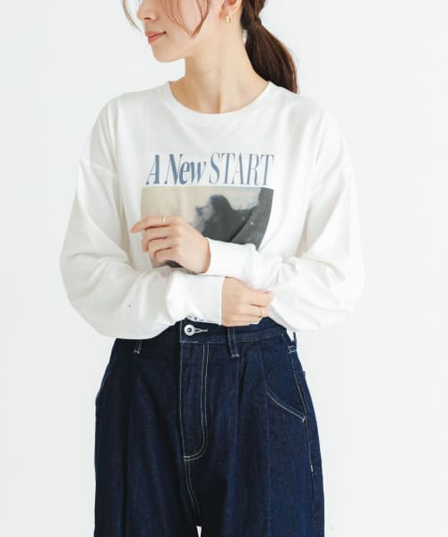 グラフィックロングスリーブカットソー