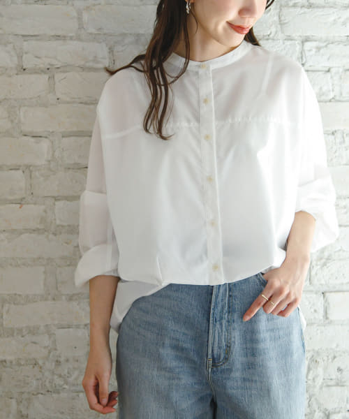 『WEB限定』フロントタックバンドカラーシャツ