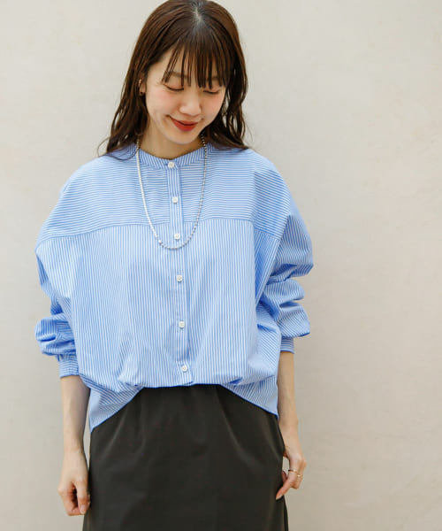 『WEB限定』フロントタックバンドカラーシャツ
