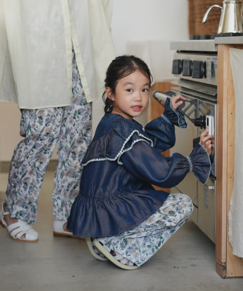 『WEB/一部店舗限定サイズ』テンセルデニムブラウス(KIDS)