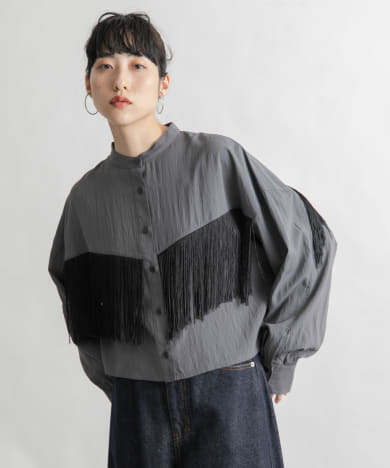 フリンジデザインシャツ