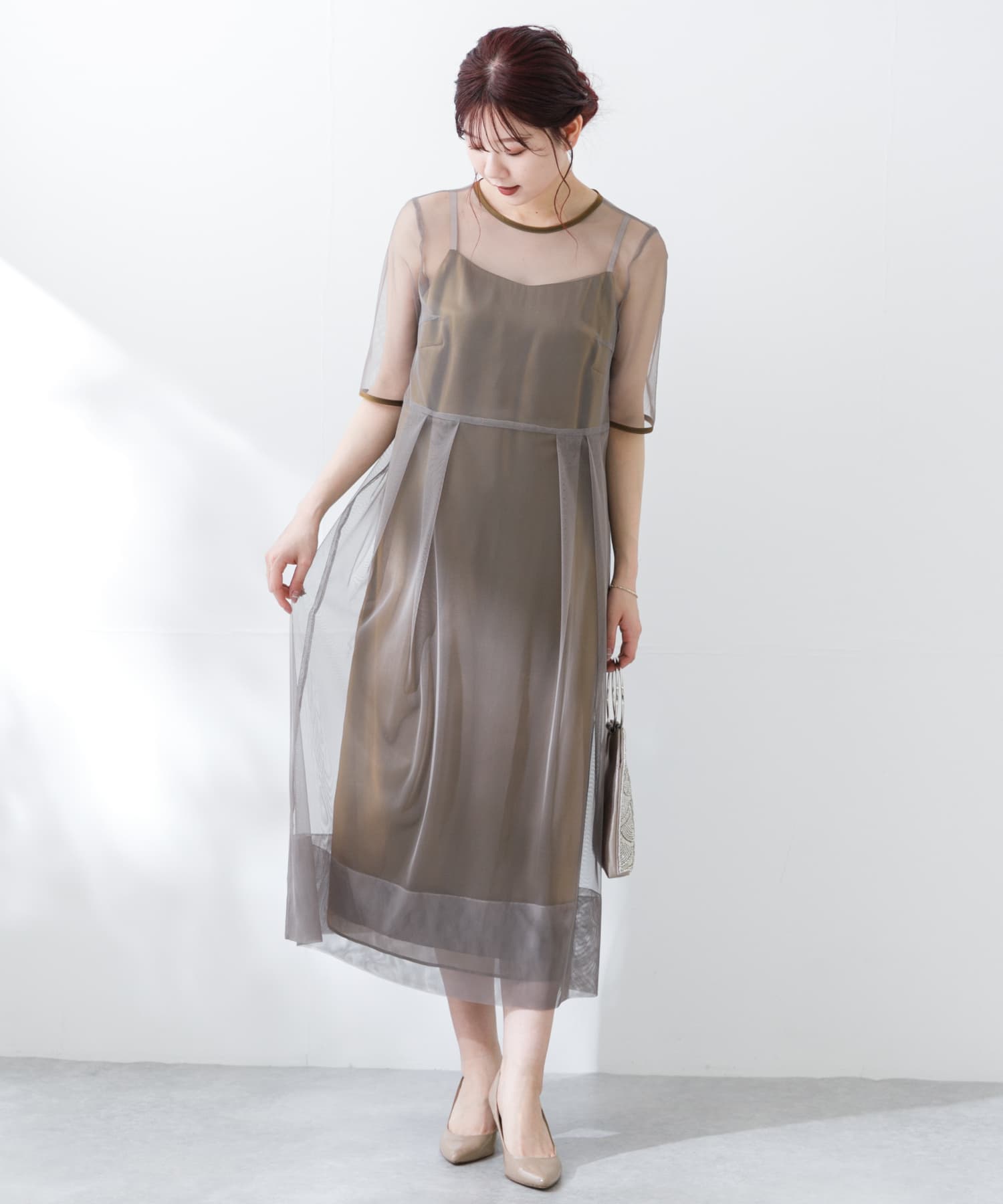 kaene シャンブレーキャミドッキングドレス(lo)[RWA5-101062