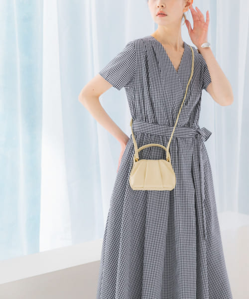 『WEB限定』ギンガムカシュクールワンピース