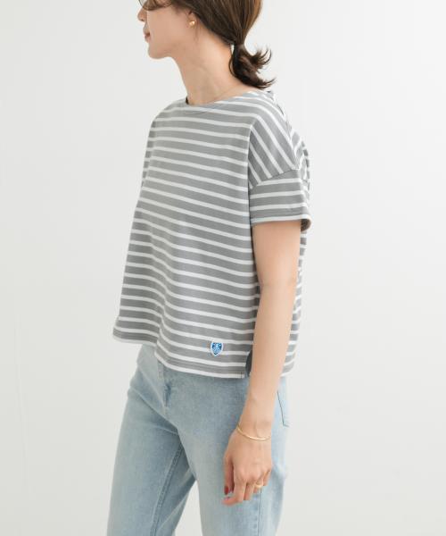 ORCIVAL　BOAT NECK SHORT-SLEEVE PULLOVER