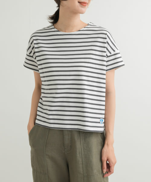 ORCIVAL　BOAT NECK SHORT-SLEEVE PULLOVER