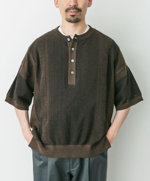 YASHIKI　Fumon Henley Knit