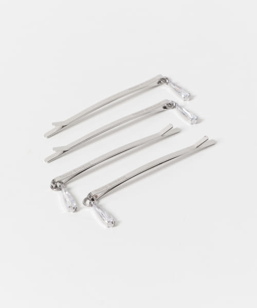 heyep　DROP CRYSTAL HAIR PINS 4set