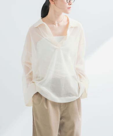 ラミー混スキッパーシアーニット