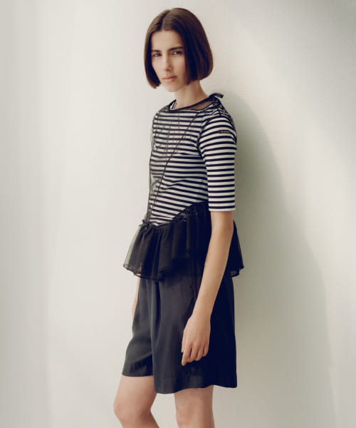 ESTHE　Tulle Peplum Ruffle Top