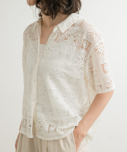 mizuiro ind　tile lace shirts