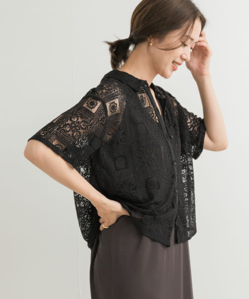 mizuiro ind　tile lace shirts
