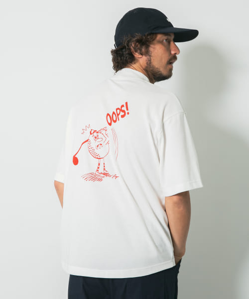 OOPS×RYUAMBE　モックネックTシャツ