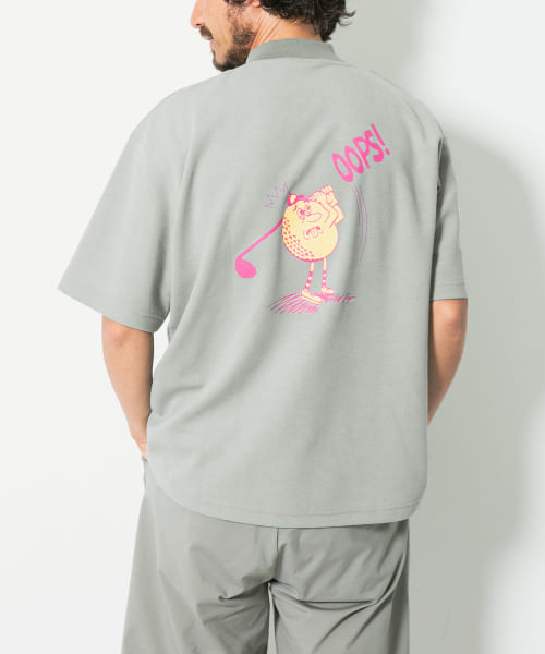 OOPS×RYUAMBE　モックネックTシャツ