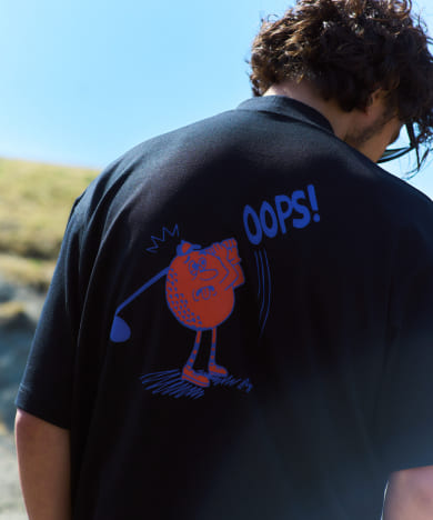 OOPS×RYUAMBE　モックネックTシャツ