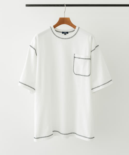 配色ステッチクルーネックTシャツ